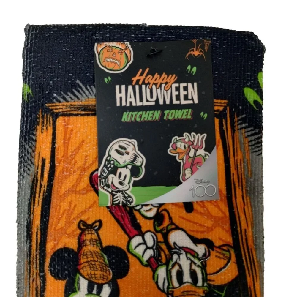 Disney 100 Mickey Mouse Halloween Kitchen Towel and Silicone Mini Mitt Set